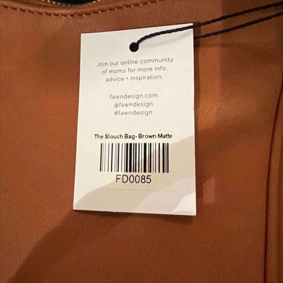 Fawn Design Faux Leather The Slouch Tote Bag with Dust Bag in Matte Brown - Picture 7 of 9